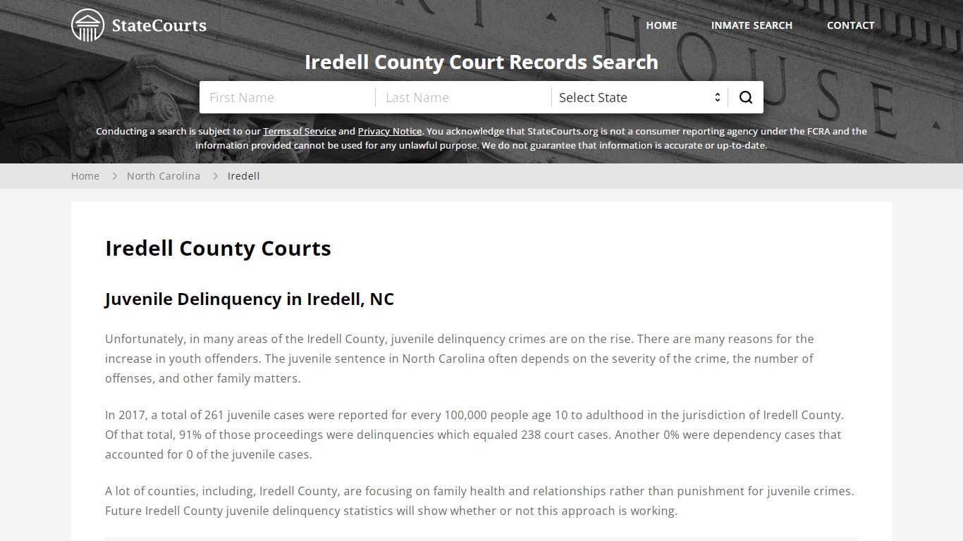 Iredell County, NC Courts - Records & Cases - StateCourts